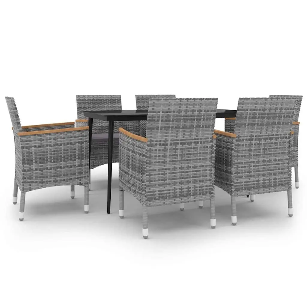 Outdoor Dining Set with 7 Pieces in Grey