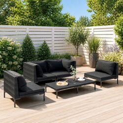 Premium 5-Piece Grey Outdoor Garden Lounge Set