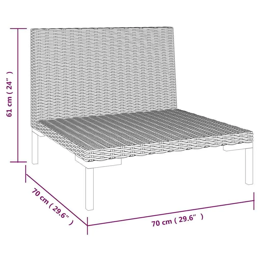 8-Piece Garden Lounge Set in Grey Rattan