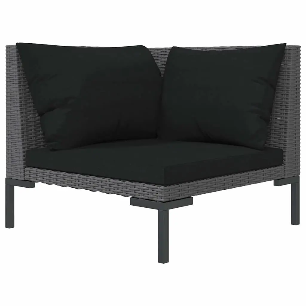 Garden Lounge Set PE Rattan 8 Piece Outdoor Furniture Grey Patio Sofa