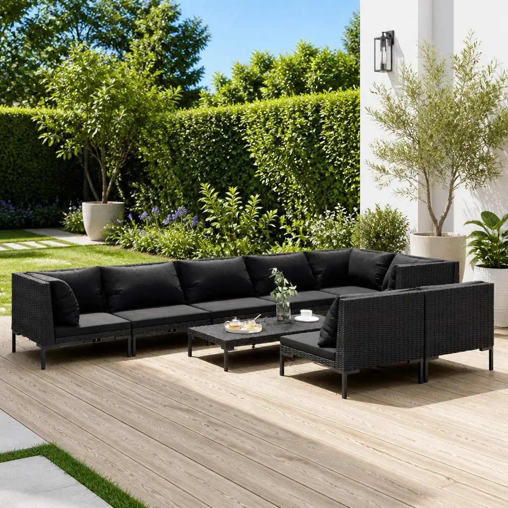 9-Piece Garden Lounge Set in Grey
