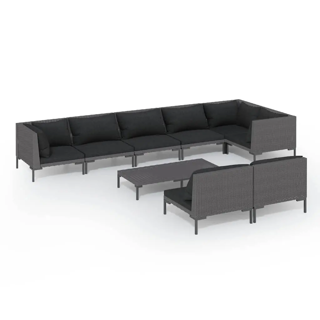9-Piece Garden Lounge Set in Grey