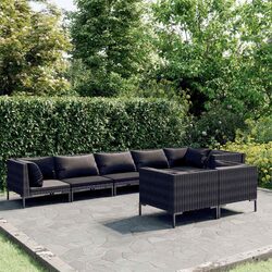 Premium 8 Piece Garden Lounge Set with Cushions - Grey