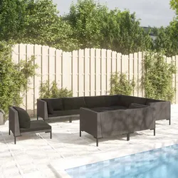 Durable 9-Piece Grey Garden Lounge Set for Outdoor Spaces