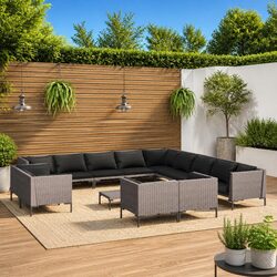 Premium 14-Piece Garden Lounge Set with Cushions