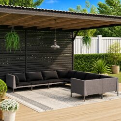 Sturdy 8 Piece Grey Outdoor Garden Lounge Set
