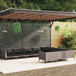 10-Piece Grey Garden Lounge Set with Durable Design