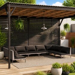 Premium 9 Piece Grey Rattan Garden Lounge Set