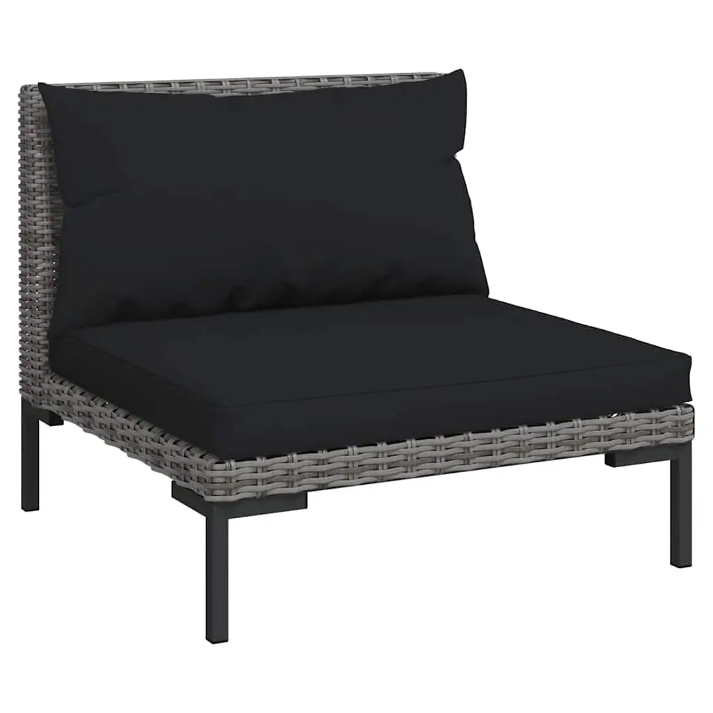 10-Piece Garden Lounge Set in Grey Poly Rattan