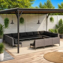 Durable 13 Piece Garden Lounge Set with Cushions