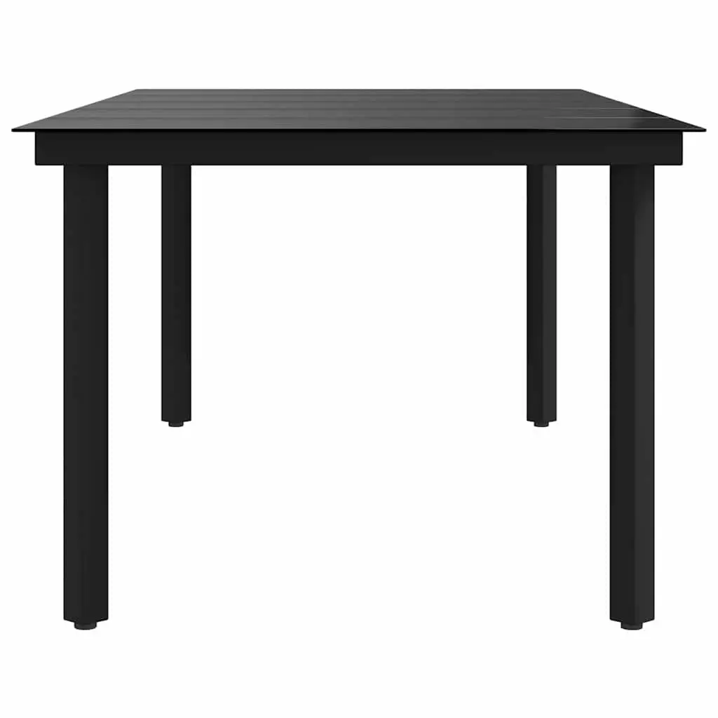 Black Steel Frame Glass Top Garden Dining Table