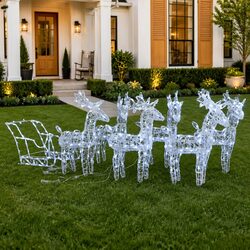 320 LEDs Cold White Reindeer & Sleigh Decoration