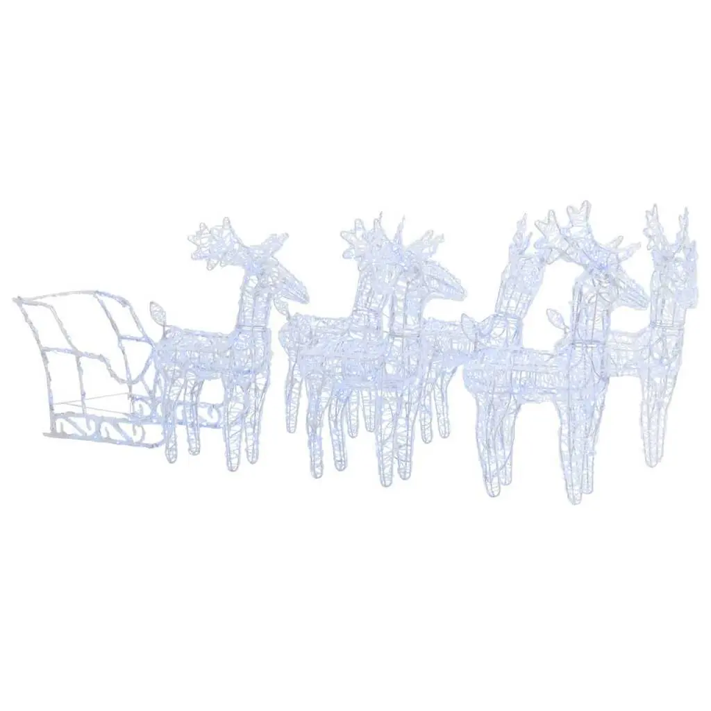 320 LEDs Cold White Reindeer & Sleigh Decoration