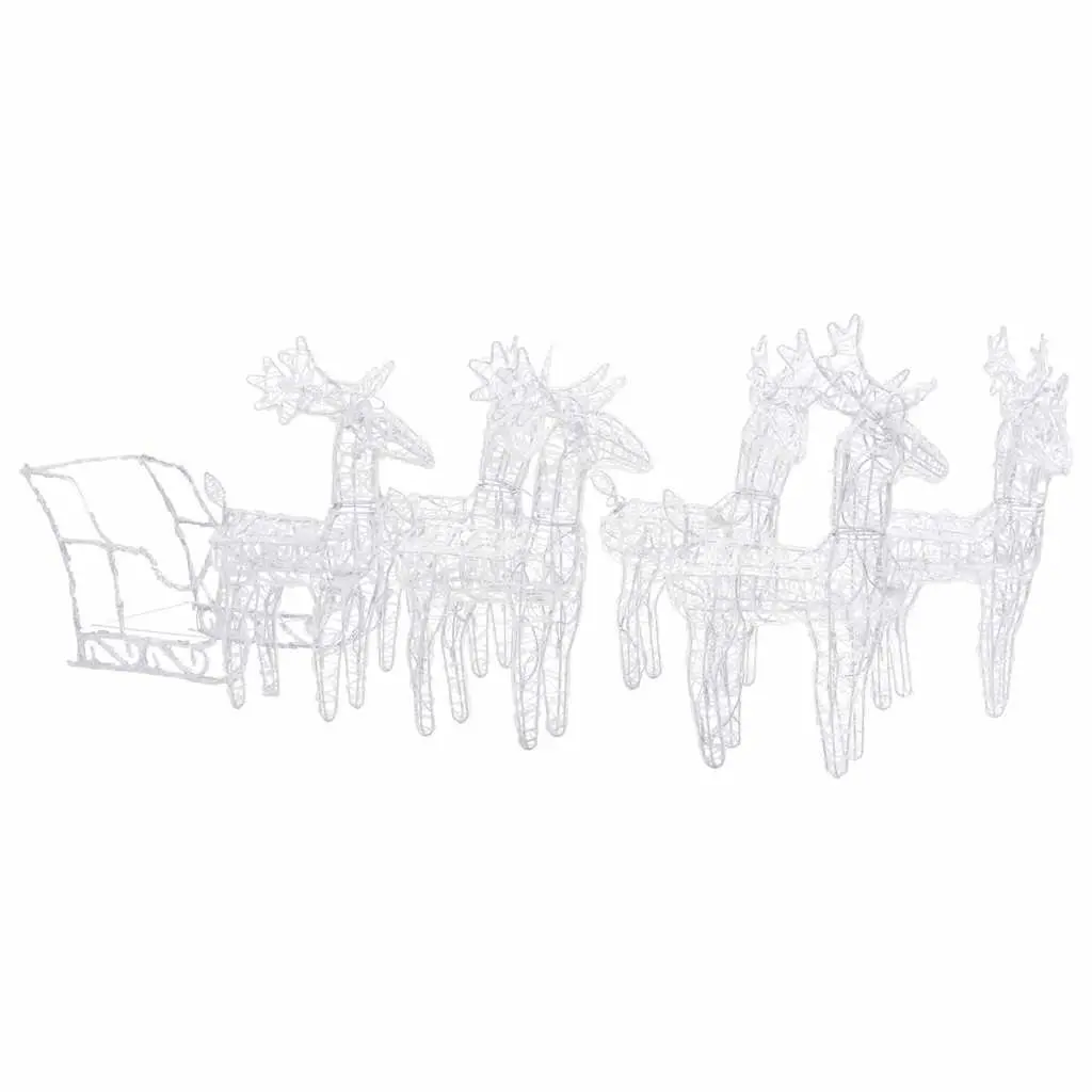 320 LEDs Cold White Reindeer & Sleigh Decoration