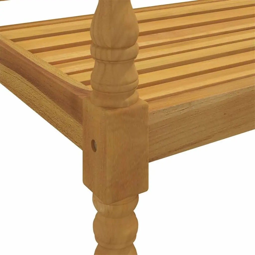 Outdoor Bench 150cm Wooden Garden Seating with Armrests Backrest Cushion