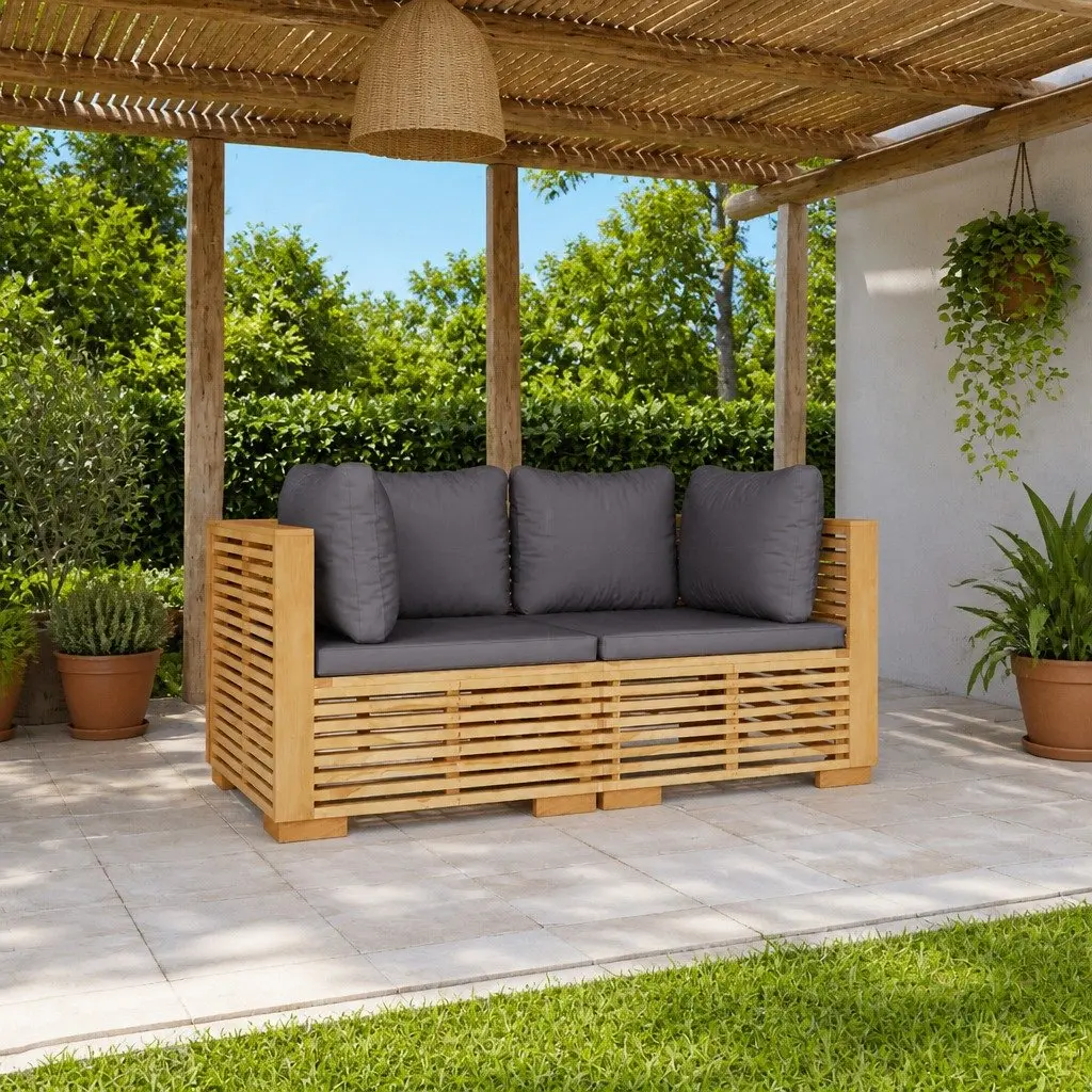 2-Piece Garden Corner Sofa Set with Cushions