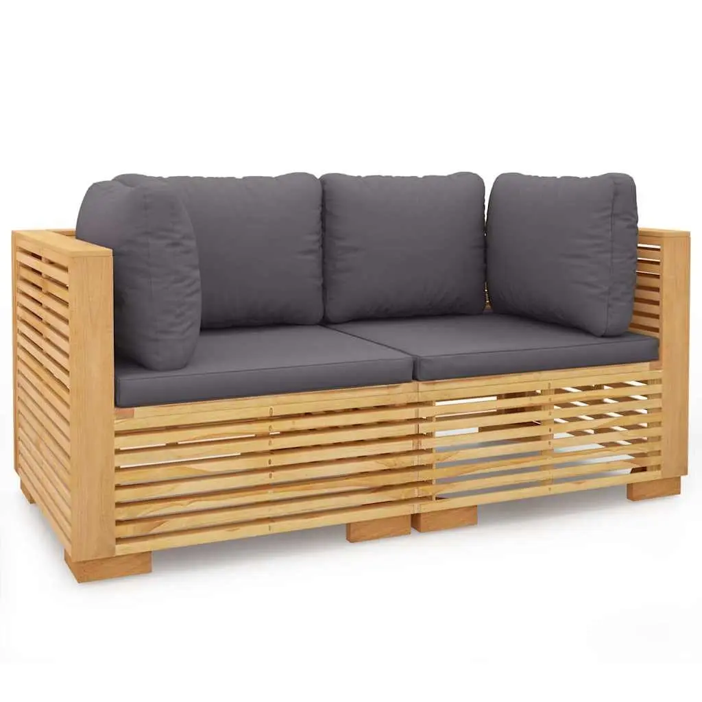 2-Piece Garden Corner Sofa Set with Cushions