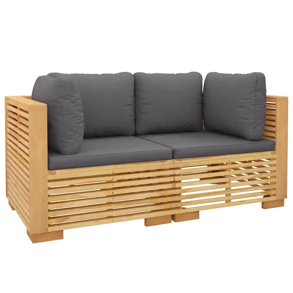 2-Piece Garden Corner Sofa Set with Cushions