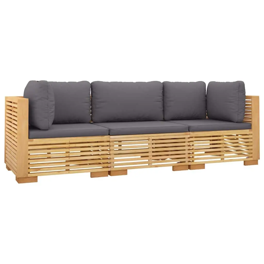 Teak 3 Piece Garden Lounge Set with Cushions