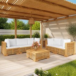 Premium 6-Piece Garden Lounge Set in Brown Teak