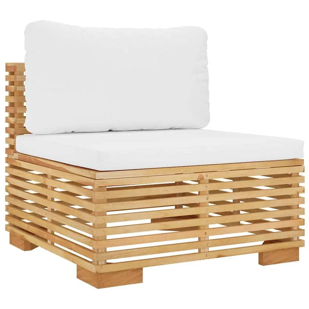 Garden Lounge Set Solid Teak Wood 6 Piece Outdoor Furniture Sofa with Cushions Brown