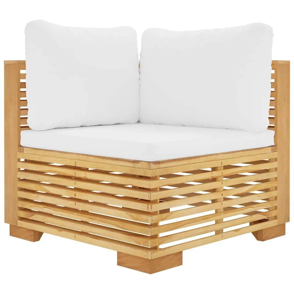 Garden Lounge Set Solid Teak Wood 6 Piece Outdoor Furniture Sofa with Cushions Brown