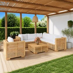 Exceptional 7-Piece Garden Lounge Set in Brown