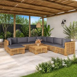 Premium 9 Piece Outdoor Lounge Set with Cushions