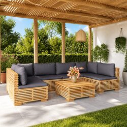 High-Quality 7 Piece Garden Lounge Set with Cushions