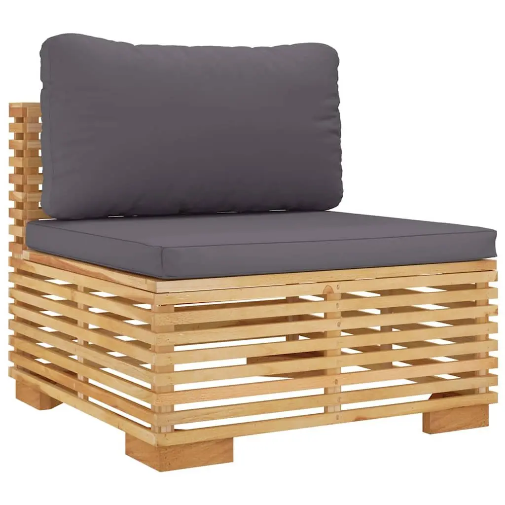 5 Piece Garden Lounge Set with Teak Wood and Cushions