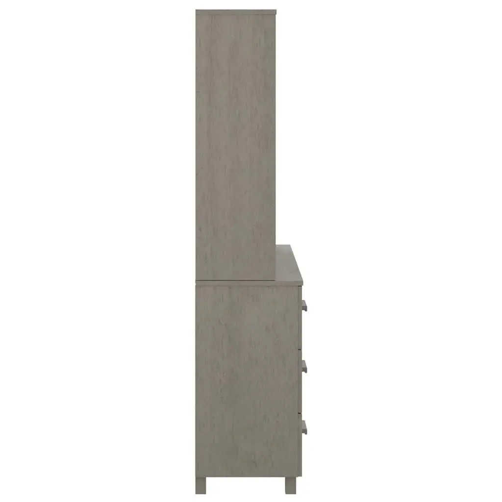 Highboard Sideboard Solid Pine Wood Buffet Cabinet Storage Grey 1 Door 3 Drawers