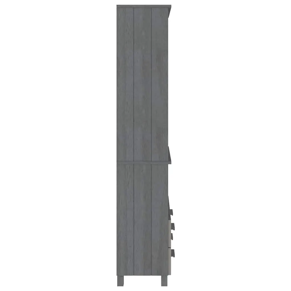 Highboard Sideboard Cabinet with Grey Shelves