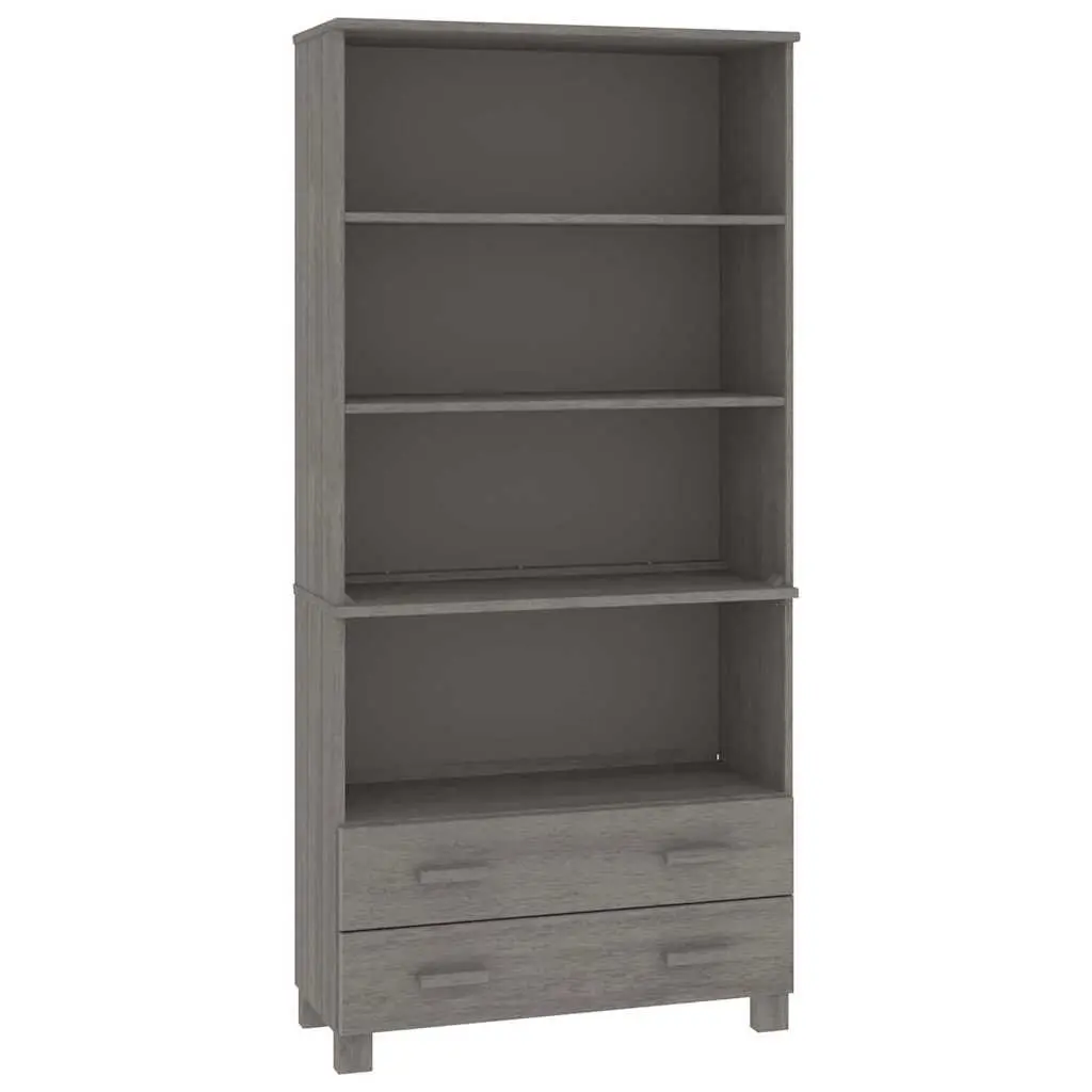 Solid Pine Highboard Cabinet with Grey Finish
