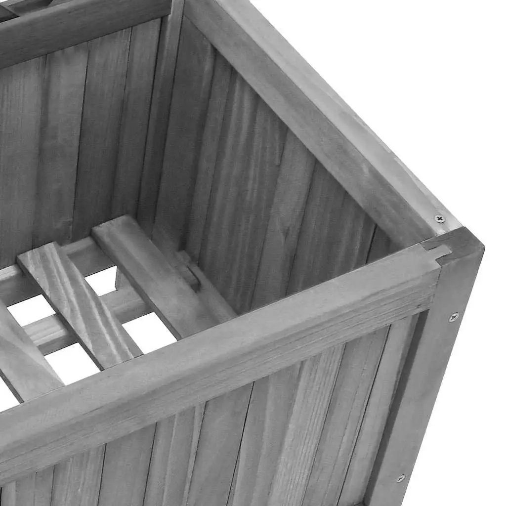 Wooden Trellis Planter Solid Firwood 40x30x135 cm Grey