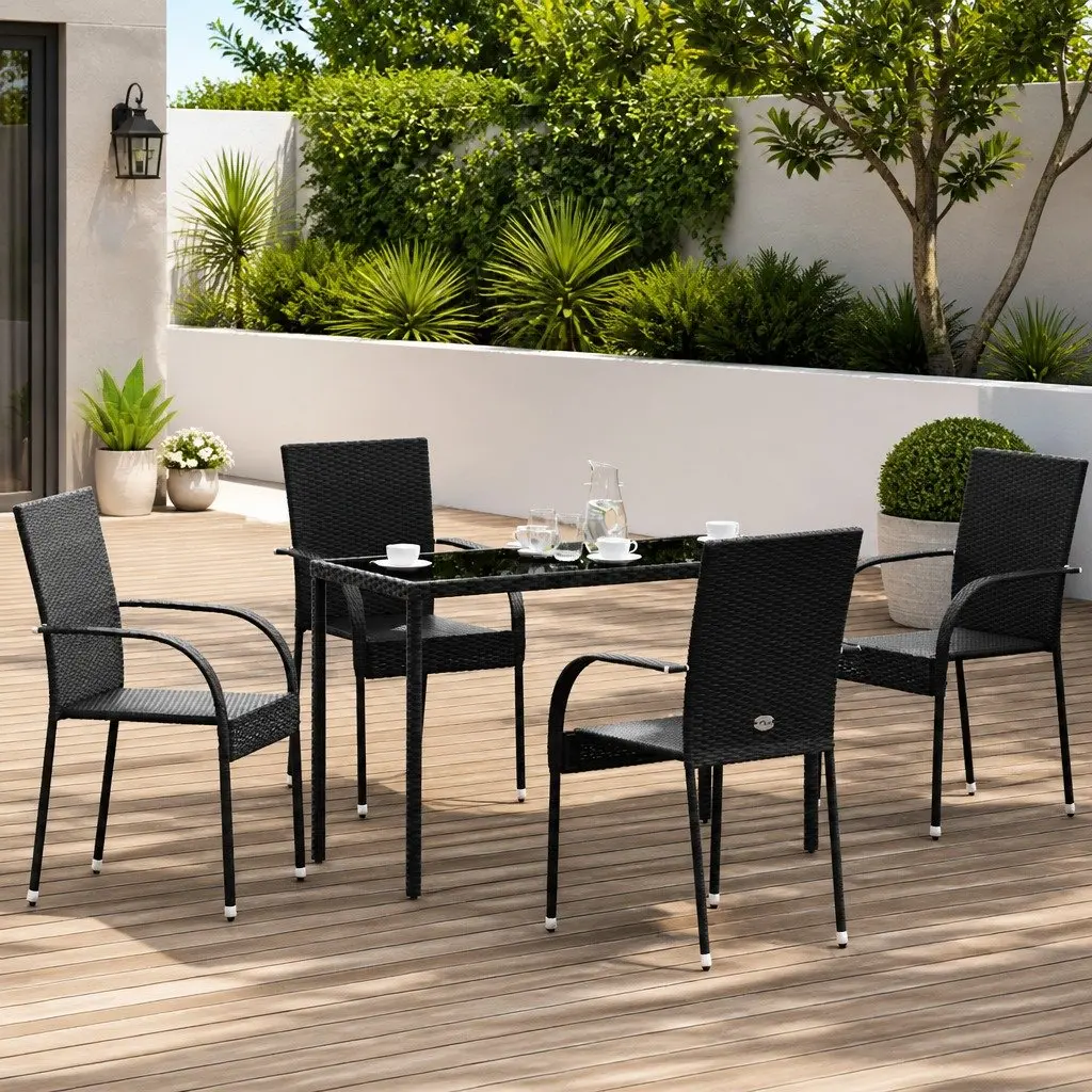 Stackable Outdoor Dining Chairs Set of 4