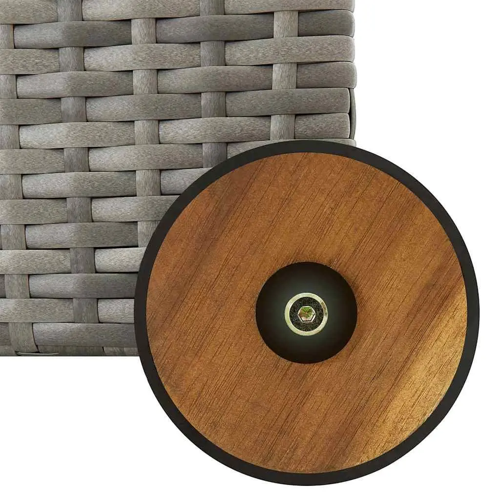 Grey Poly Rattan Outdoor Storage Box with Wheels
