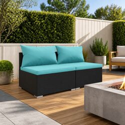 Durable Poly Rattan Garden Lounge Set with Cushions