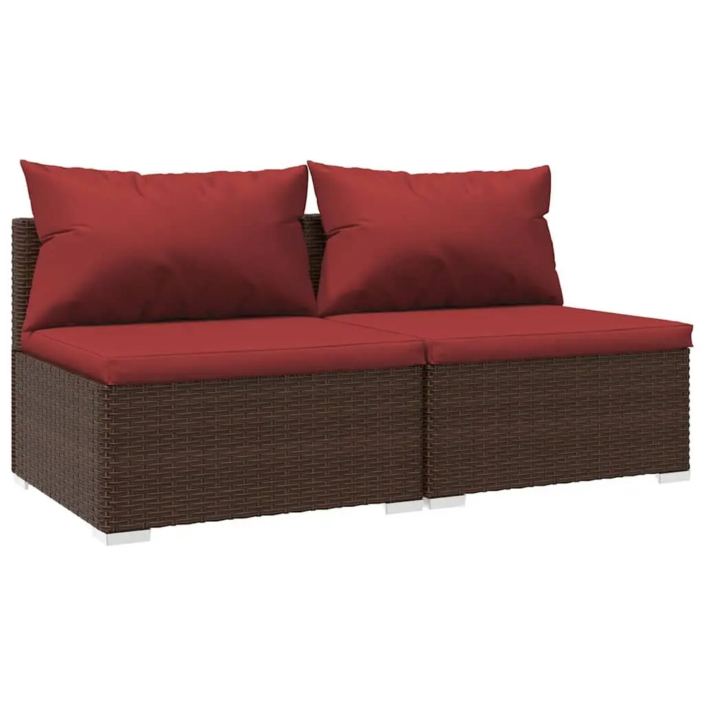 2 Piece Modular Lounge Set for Garden with Cushions