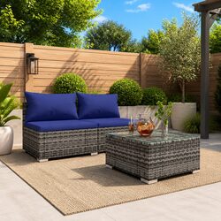 High-Quality 3 Piece Modular Garden Lounge Set in Grey
