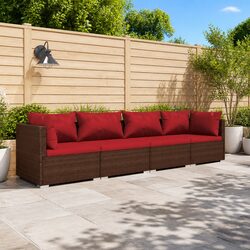 4-Piece Poly Rattan Outdoor Lounge Set for Patios