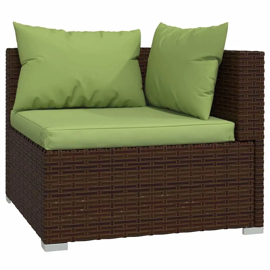 Garden Lounge Set PE Rattan 4 Piece Outdoor Patio Furniture Brown