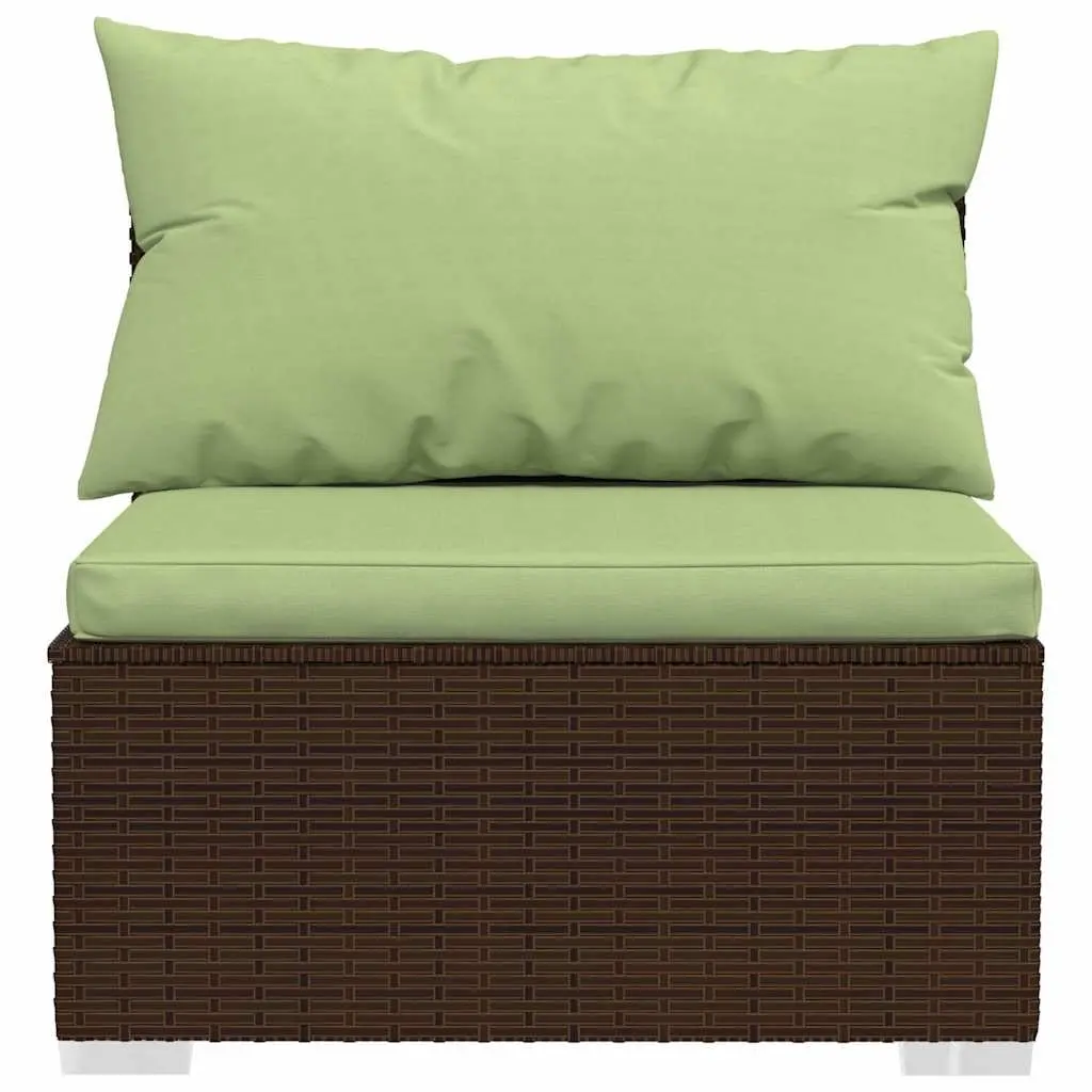 Garden Lounge Set PE Rattan 4 Piece Outdoor Patio Furniture Brown