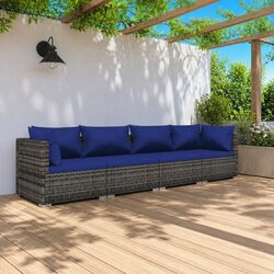 Durable 4 Piece Modular Garden Lounge Set with Cushions