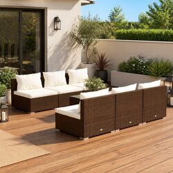 Durable 7 Piece Outdoor Lounge Set with Cushions