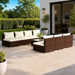 8 Piece Modular Garden Lounge Set for Outdoor Comfort