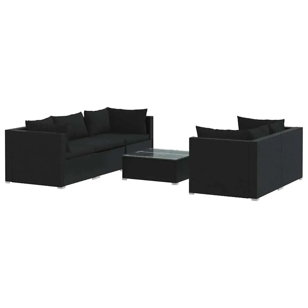 6 Piece Poly Rattan Garden Lounge Set