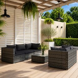 Durable 6 Piece Modular Garden Lounge Set with Cushions