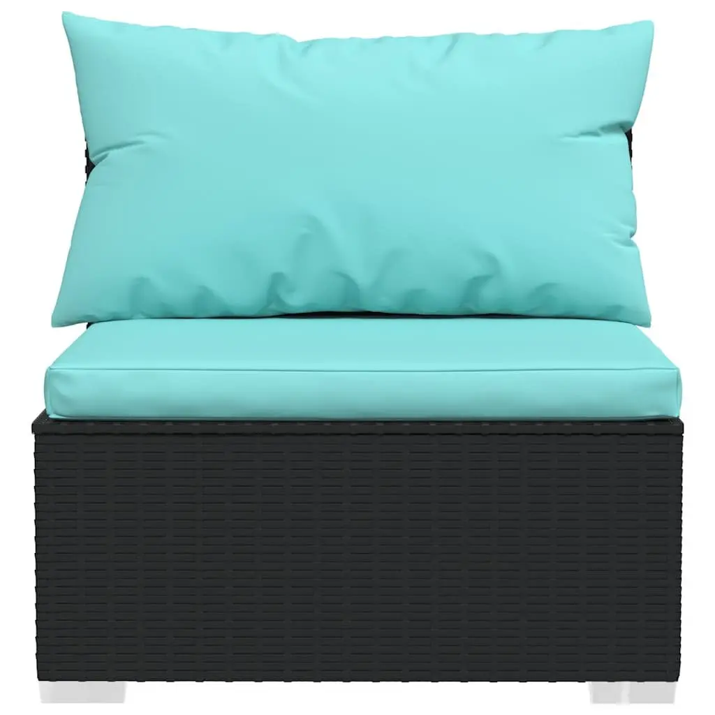 Black Rattan 8 Piece Garden Lounge Set