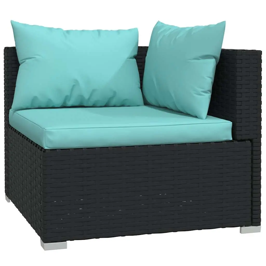 Black Rattan 8 Piece Garden Lounge Set