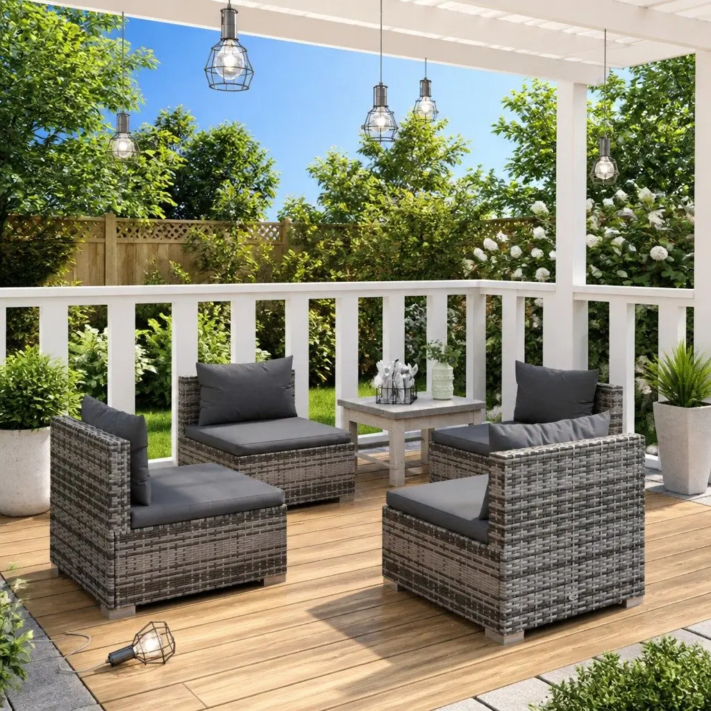 4 Piece Grey Modular Garden Lounge Set